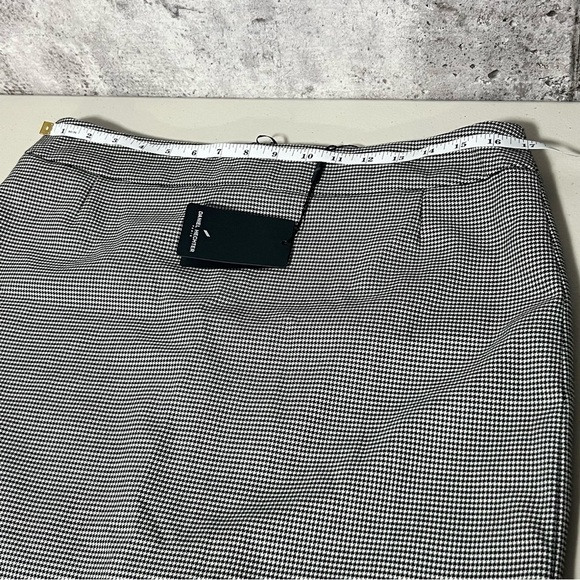 🚨 🆕 Daniel Hechter Houndstooth Wool Blend Pencil Skirt with Back Slit - Picture 8 of 10